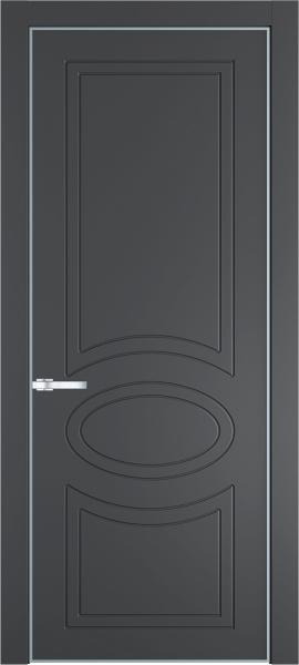 Глухая дверь 36PA Графит в алюминиевом профиле