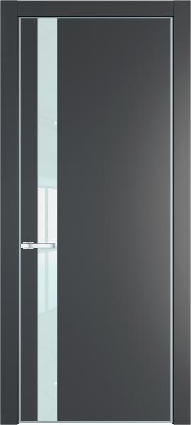 Остекленная эмалевая дверь 18PA Графит в алюминиевом профиле