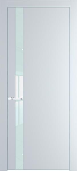 Остекленная эмалевая дверь 18PA Вайт в алюминиевом профиле