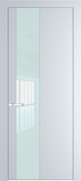 Остекленная эмалевая дверь 19PA Вайт в алюминиевом профиле