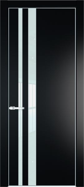Остекленная эмалевая дверь 20PA Блэк в алюминиевом профиле