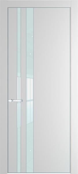 Остекленная эмалевая дверь 20PA Крем вайт в алюминиевом профиле