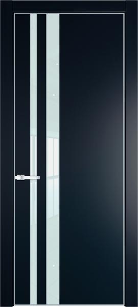 Остекленная эмалевая дверь 20PA Нэви блу в алюминиевом профиле