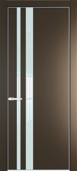 Остекленная эмалевая дверь 20PA Перламутр бронза в алюминиевом профиле