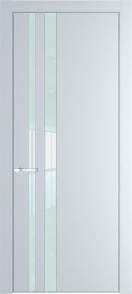 Остекленная эмалевая дверь 20PA Вайт в алюминиевом профиле