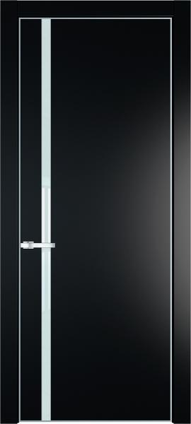 Остекленная эмалевая дверь 21PA Блэк в алюминиевом профиле