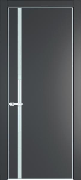 Остекленная эмалевая дверь 21PA Графит в алюминиевом профиле