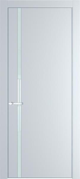 Остекленная эмалевая дверь 21PA Вайт в алюминиевом профиле