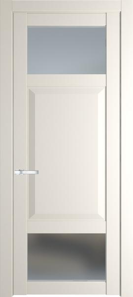 Остекленная дверь Профиль дорс 1.3.4PD Перламутр белый в эмалевом покрытии