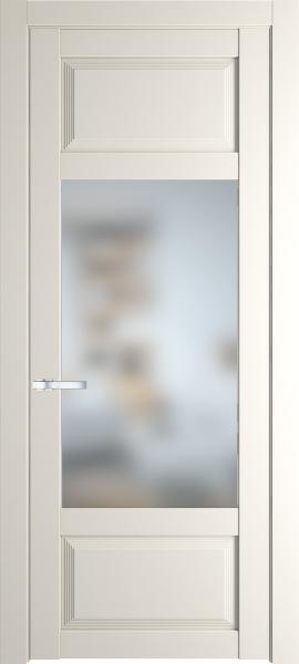 Остекленная дверь Профиль дорс 2.3.3PD Перламутр белый в эмалевом покрытии