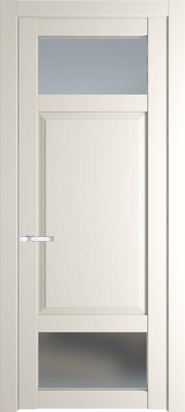 Остекленная дверь Профиль дорс 2.3.4PD Перламутр белый в эмалевом покрытии