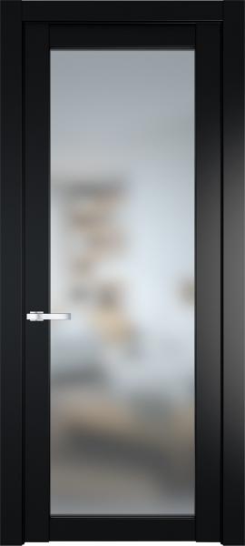 Остекленная дверь Профиль дорс 1.1.2PD Блэк в эмалевом покрытии