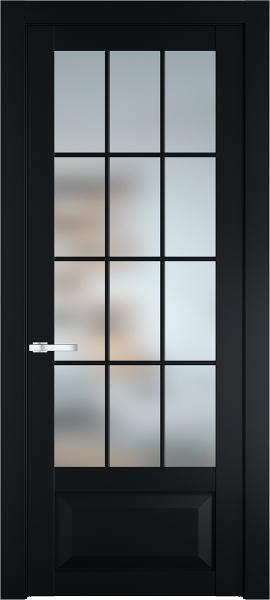 Остекленная дверь Профиль дорс 1.2.2 (Р.12) PD Блэк в эмалевом покрытии