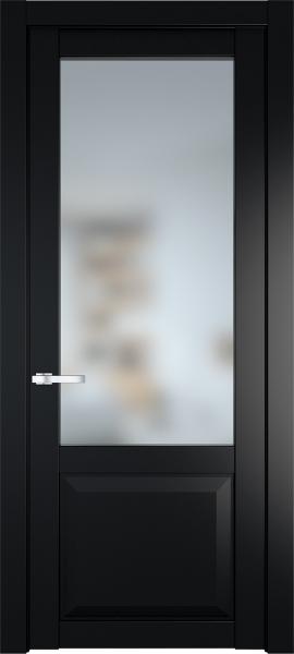 Остекленная дверь Профиль дорс 1.2.2PD Блэк в эмалевом покрытии
