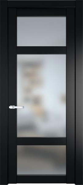 Остекленная дверь Профиль дорс 1.3.2PD Блэк в эмалевом покрытии