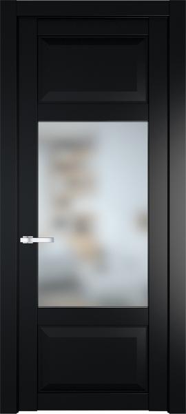 Остекленная дверь Профиль дорс 1.3.3PD Блэк в эмалевом покрытии