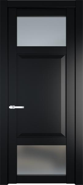 Остекленная дверь Профиль дорс 1.3.4PD Блэк в эмалевом покрытии