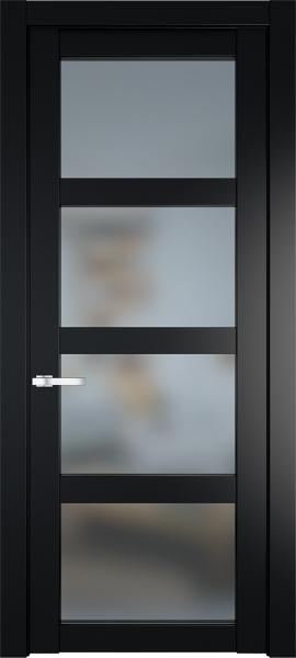 Остекленная дверь Профиль дорс 1.4.2PD Блэк в эмалевом покрытии