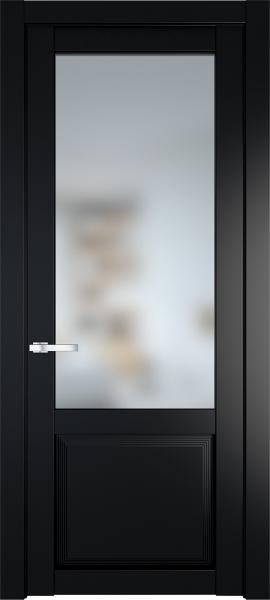 Остекленная дверь Профиль дорс 2.2.2PD Блэк в эмалевом покрытии