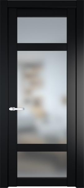 Остекленная дверь Профиль дорс 2.3.2PD Блэк в эмалевом покрытии