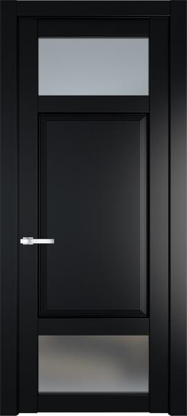 Остекленная дверь Профиль дорс 2.3.4PD Блэк в эмалевом покрытии
