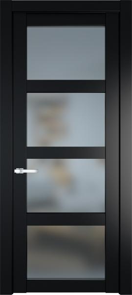 Остекленная дверь Профиль дорс 2.4.2PD Блэк в эмалевом покрытии