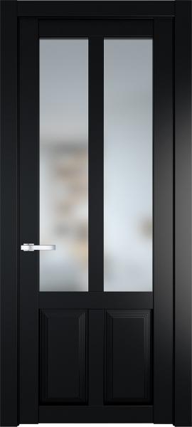 Остекленная дверь Профиль дорс 2.8.2PD Блэк в эмалевом покрытии