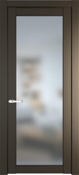 Остекленная дверь Профиль дорс 1.1.2PD Перламутр бронза в эмалевом покрытии