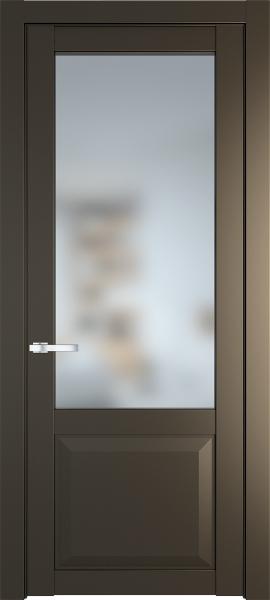 Остекленная дверь Профиль дорс 1.2.2PD Перламутр бронза в эмалевом покрытии