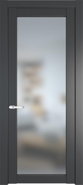 Остекленная дверь Профиль дорс 1.1.2PD Графит в эмалевом покрытии