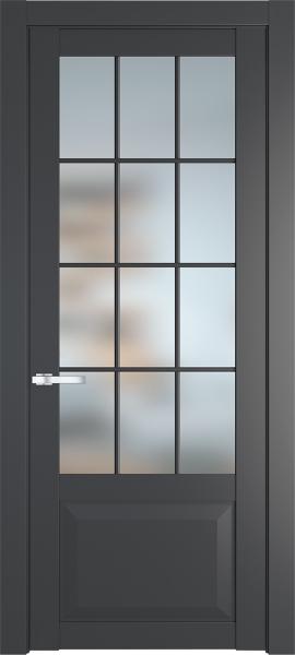 Остекленная дверь Профиль дорс 1.2.2 (Р.12) PD Графит в эмалевом покрытии