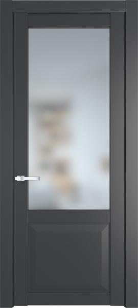 Остекленная дверь Профиль дорс 1.2.2PD Графит в эмалевом покрытии