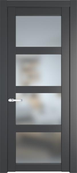 Остекленная дверь Профиль дорс 1.4.2PD Графит в эмалевом покрытии