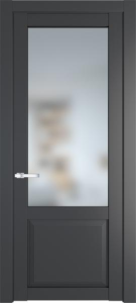 Остекленная дверь Профиль дорс 2.2.2PD Графит в эмалевом покрытии