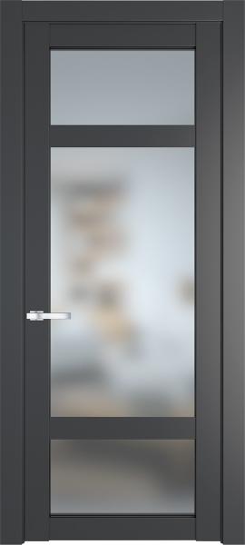Остекленная дверь Профиль дорс 2.3.2PD Графит в эмалевом покрытии
