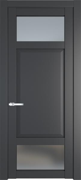 Остекленная дверь Профиль дорс 2.3.4PD Графит в эмалевом покрытии