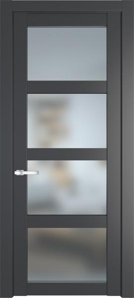 Остекленная дверь Профиль дорс 2.4.2PD Графит в эмалевом покрытии