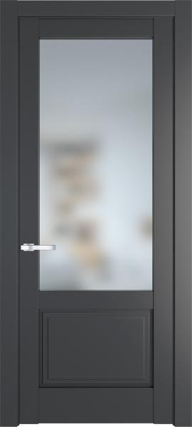 Остекленная дверь Профиль дорс 3.2.2PD Графит в эмалевом покрытии
