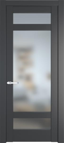 Остекленная дверь Профиль дорс 4.3.2PD Графит в эмалевом покрытии