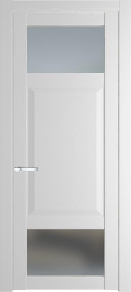 Остекленная дверь Профиль дорс 1.3.4PD Крем вайт в эмалевом покрытии