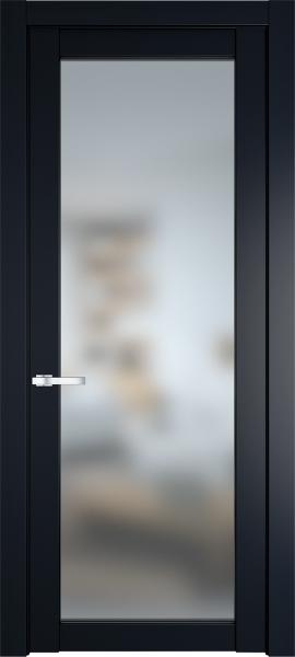 Остекленная дверь Профиль дорс 2.1.2PD Нэви блу в эмалевом покрытии