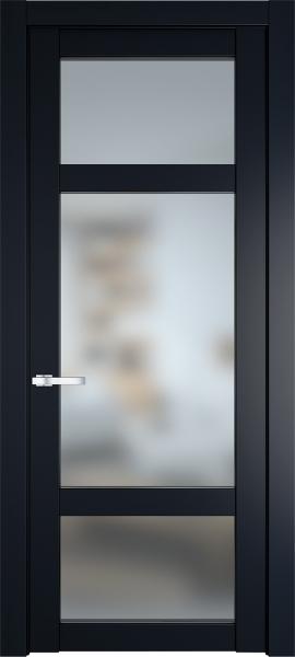 Остекленная дверь Профиль дорс 1.3.2PD Нэви блу в эмалевом покрытии