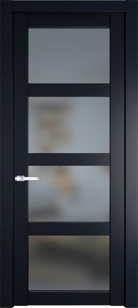 Остекленная дверь Профиль дорс 1.4.2PD Нэви блу в эмалевом покрытии