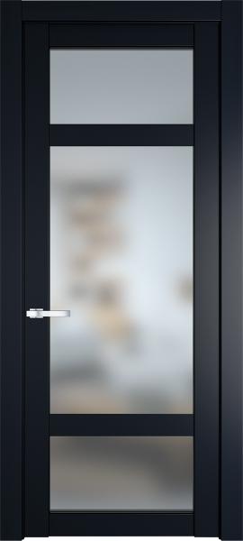 Остекленная дверь Профиль дорс 2.3.2PD Нэви блу в эмалевом покрытии