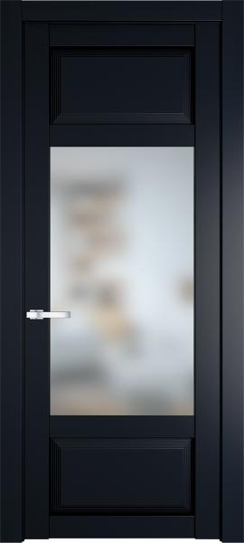 Остекленная дверь Профиль дорс 2.3.3PD Нэви блу в эмалевом покрытии