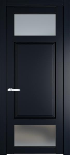 Остекленная дверь Профиль дорс 2.3.4PD Нэви блу в эмалевом покрытии
