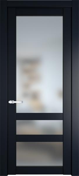Остекленная дверь Профиль дорс 2.5.2PD Нэви блу в эмалевом покрытии