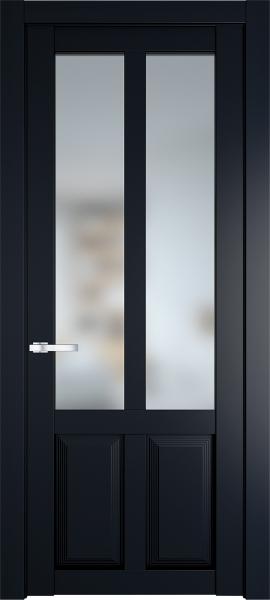 Остекленная дверь Профиль дорс 2.8.2PD Нэви блу в эмалевом покрытии