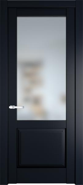 Остекленная дверь Профиль дорс 4.2.2PD Нэви блу в эмалевом покрытии
