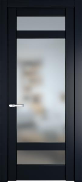 Остекленная дверь Профиль дорс 4.3.2PD Нэви блу в эмалевом покрытии